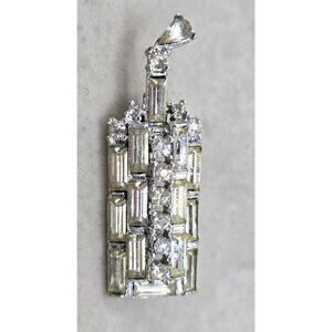 Vintage Rhinestone Perfume Bottle Pin Brooch